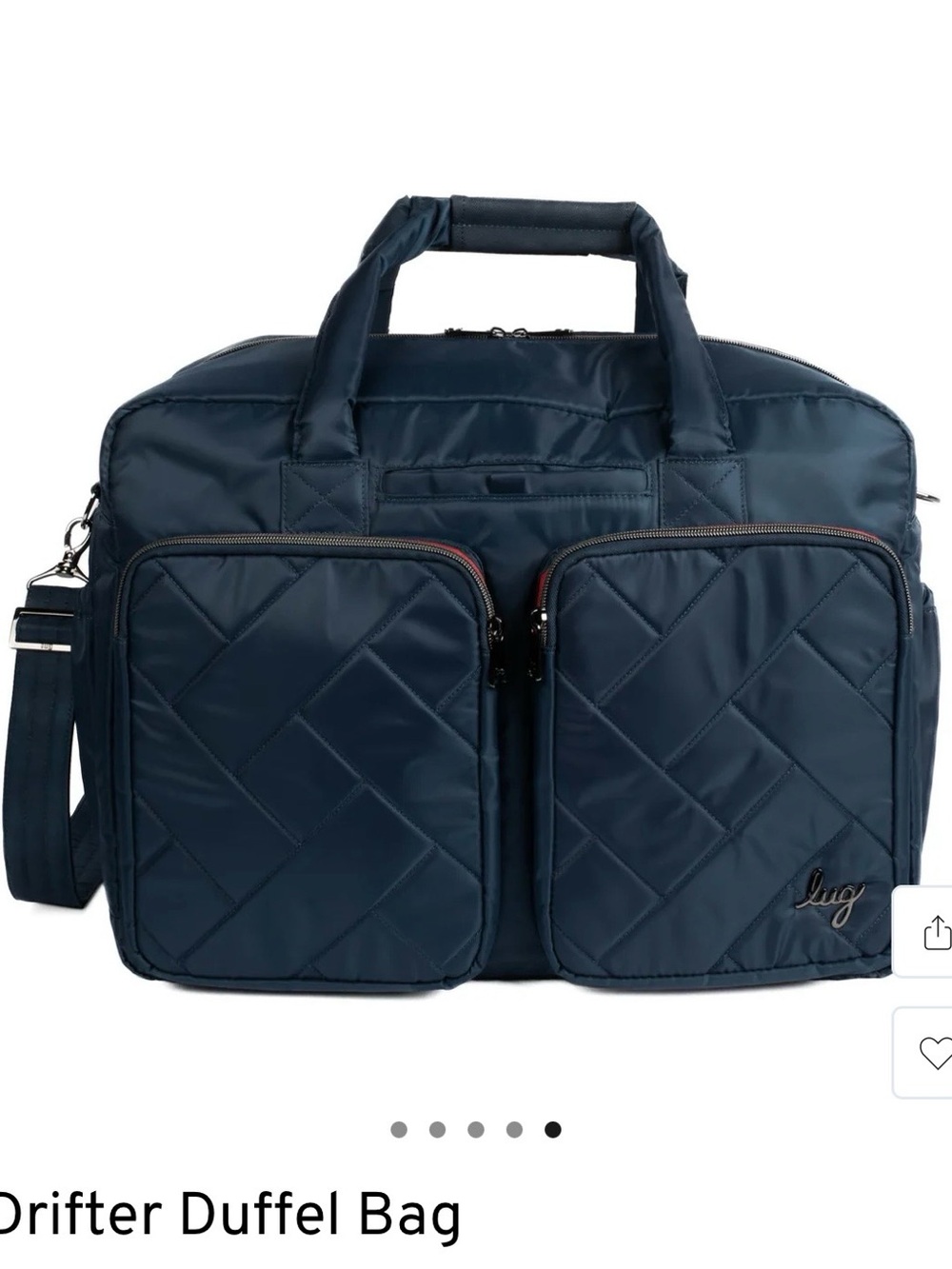 lug Quilted Navy Duffel Bag